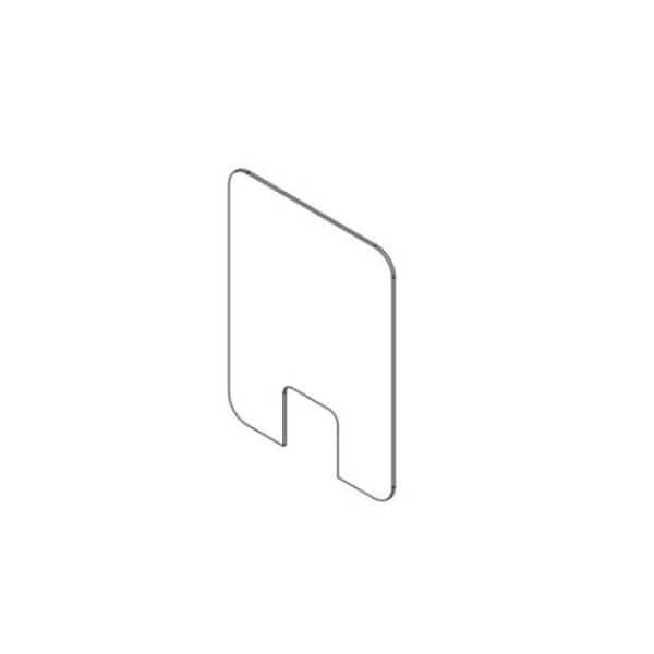 Clear Sneeze Guard - 1/4" T x 36" W x 36" H - 12" W x 6" H Slot, PK6